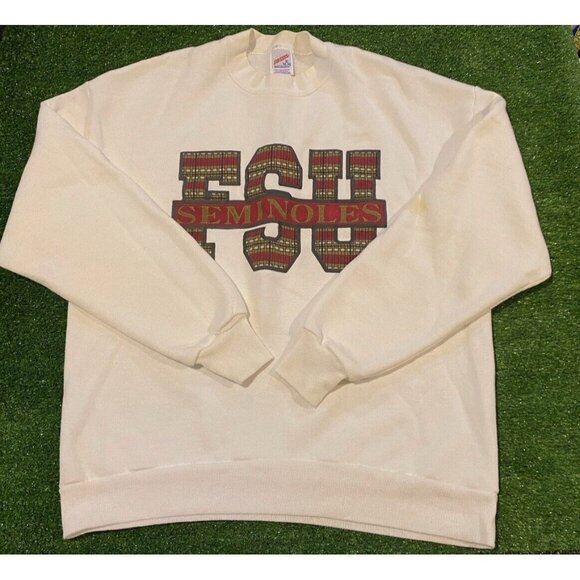 Vintage Florida State Seminoles sweatshirt mens extra large crew neck white S - Picture 4 of 12